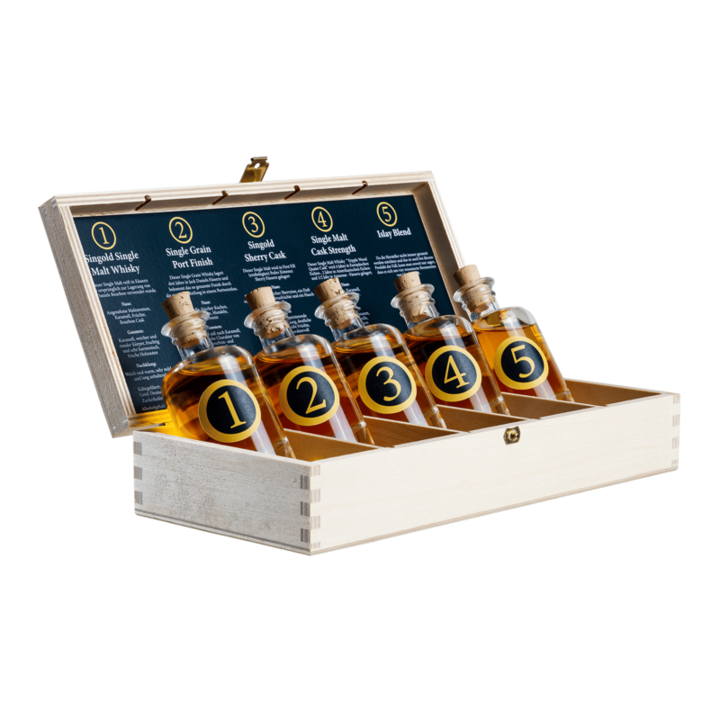 Singold Whisky Tasting Set offen mit Nosinginfos